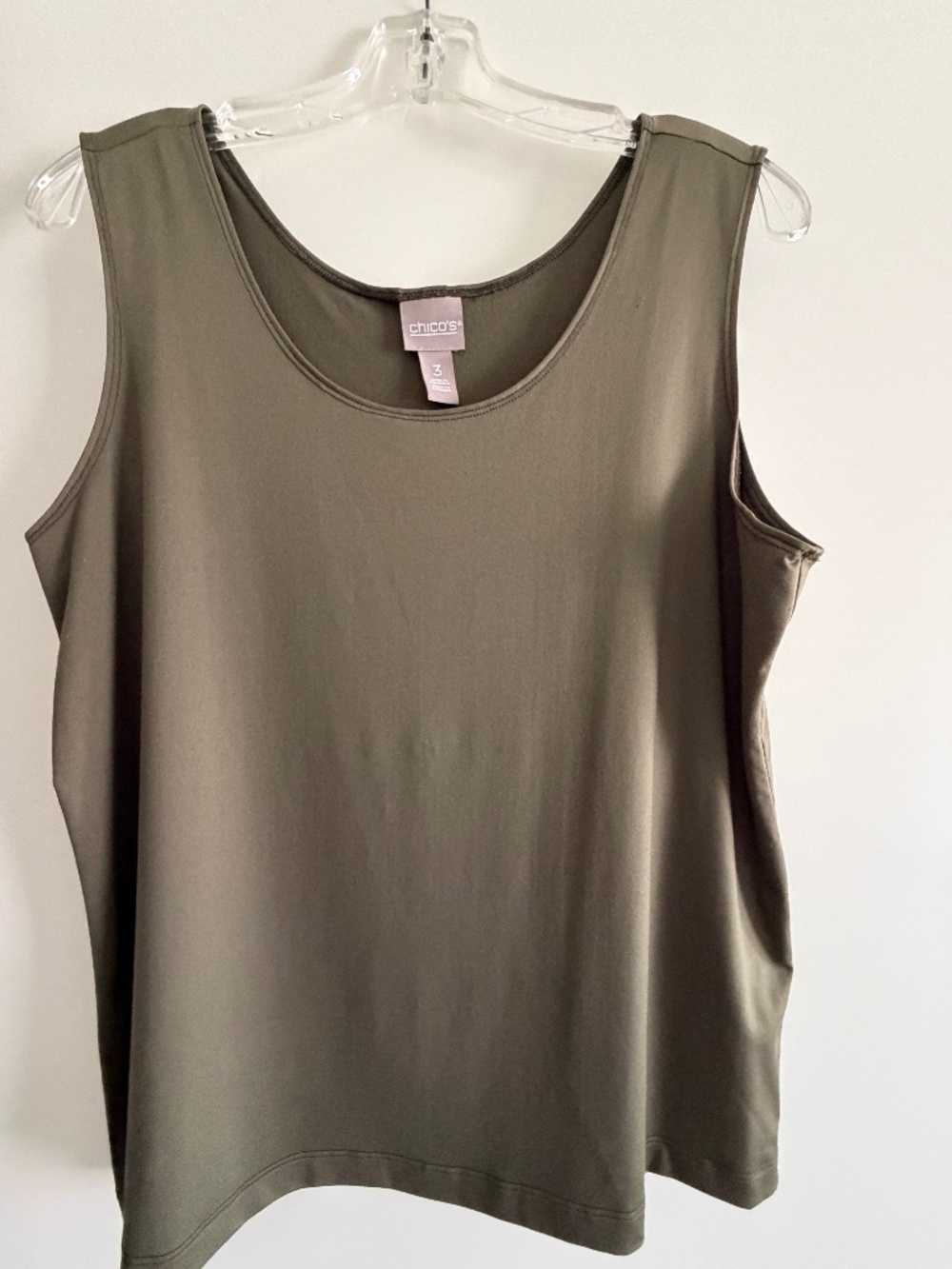 Chico’s Microfiber Timeless Tank – Olive Green Size: 3 (equivalent to XL)